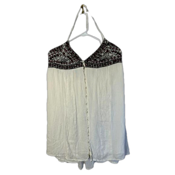 Volcom Stonerow Collection Embroidered Boho Halter Sun Dress - Picture 2 of 9